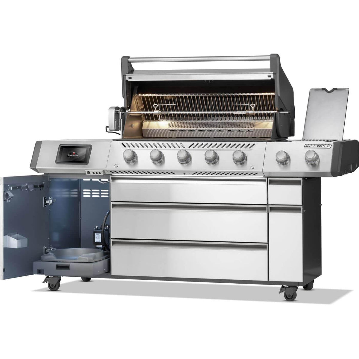 Napoleon Prestige PRO 665 Elite 77" 5 Main Burners Freestanding Natural Gas Grill With Smart Technology & Electric Smoker Box
