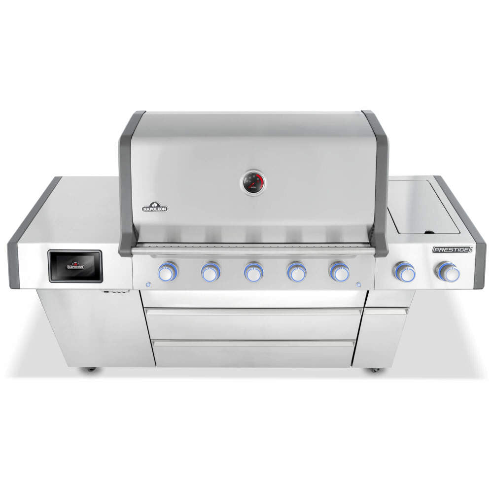 Napoleon Prestige PRO 665 Elite 77" 5 Main Burners Freestanding Natural Gas Grill With Smart Technology & Electric Smoker Box