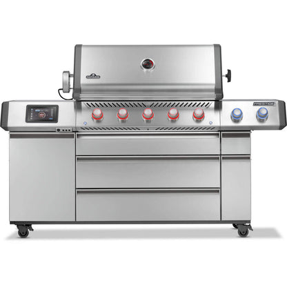 Napoleon Prestige PRO 665 Elite 77" 5 Main Burners Freestanding Natural Gas Grill With Smart Technology & Electric Smoker Box