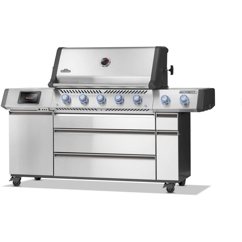 Napoleon Prestige PRO 665 Elite 77" 5 Main Burners Freestanding Propane Gas Grill With Smart Technology & Electric Smoker Box