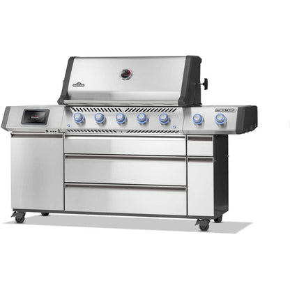 Napoleon Prestige PRO 665 Elite 77" 5 Main Burners Freestanding Propane Gas Grill With Smart Technology & Electric Smoker Box