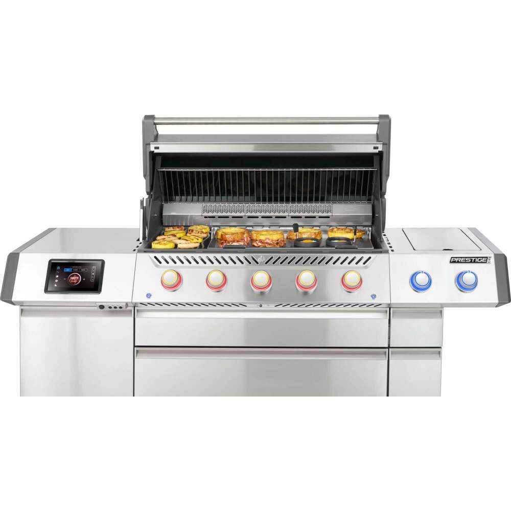 Napoleon Prestige PRO 665 Elite 77" 5 Main Burners Freestanding Propane Gas Grill With Smart Technology & Electric Smoker Box
