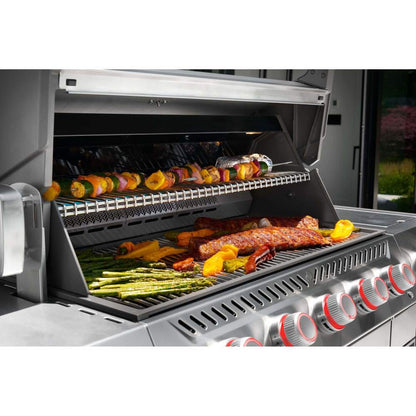 Napoleon Prestige PRO 665 Elite 77" 5 Main Burners Freestanding Propane Gas Grill With Smart Technology & Electric Smoker Box