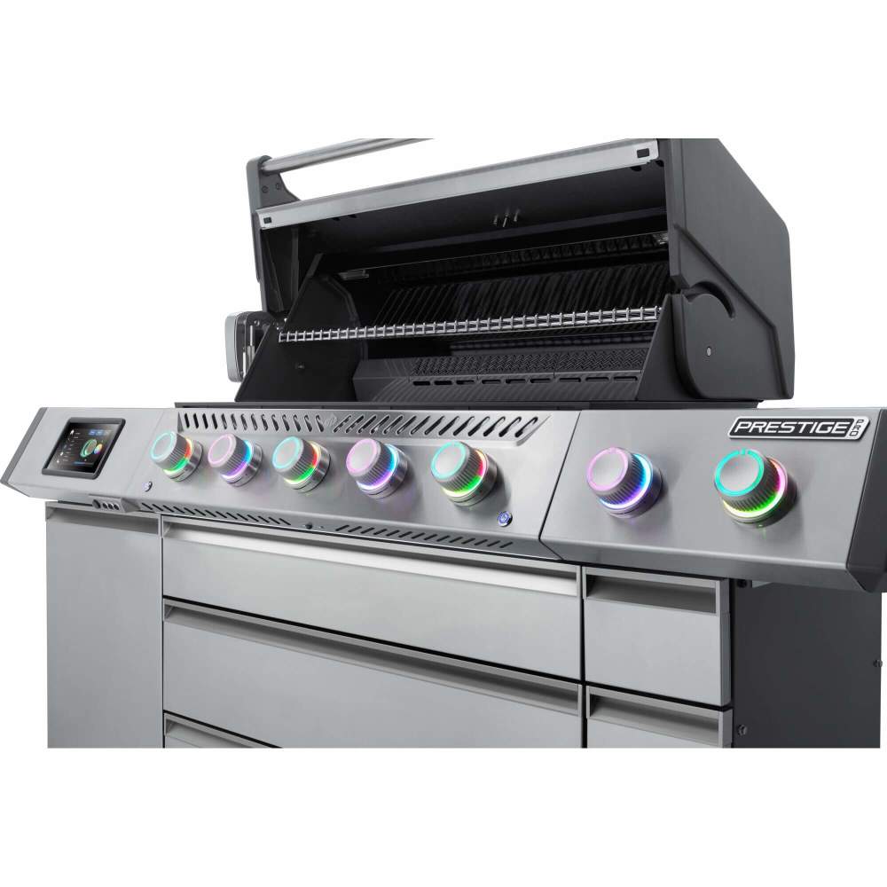 Napoleon Prestige PRO 665 Elite 77" 5 Main Burners Freestanding Propane Gas Grill With Smart Technology & Electric Smoker Box
