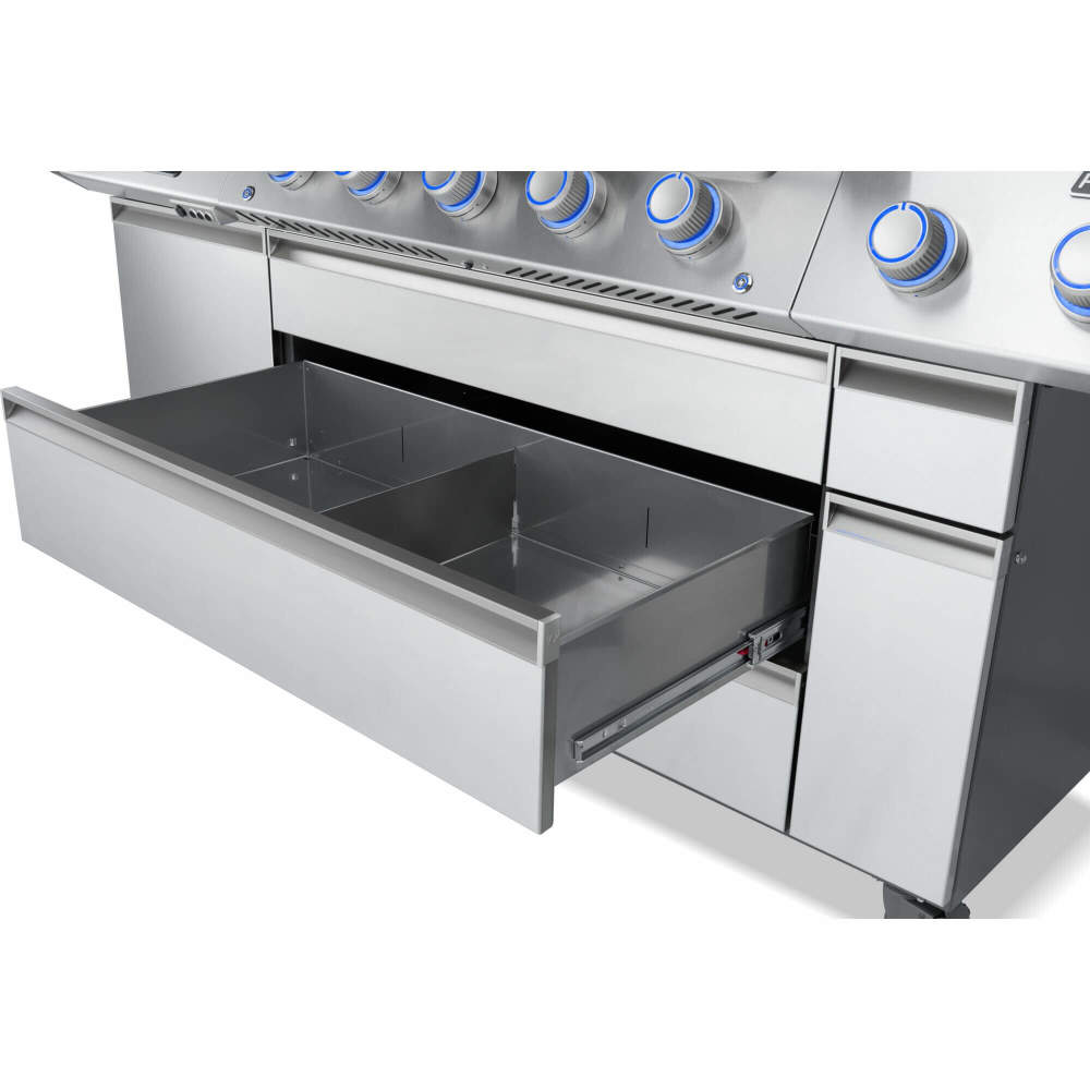 Napoleon Prestige PRO 665 Elite 77" 5 Main Burners Freestanding Propane Gas Grill With Smart Technology & Electric Smoker Box