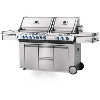 Napoleon Prestige PRO 825 94" Freestanding Natural Gas Grill With Power Side Burner, Infrared Rear & Bottom Burners