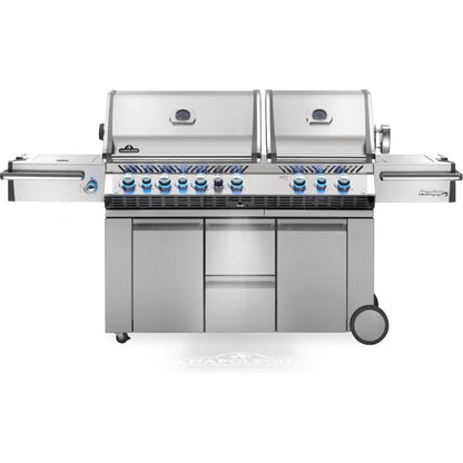 Napoleon Prestige PRO 825 94" Freestanding Natural Gas Grill With Power Side Burner, Infrared Rear & Bottom Burners