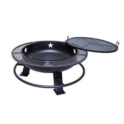 Old Country BBQ Pits 36” Open Face BBQ Grill and Fire Pit
