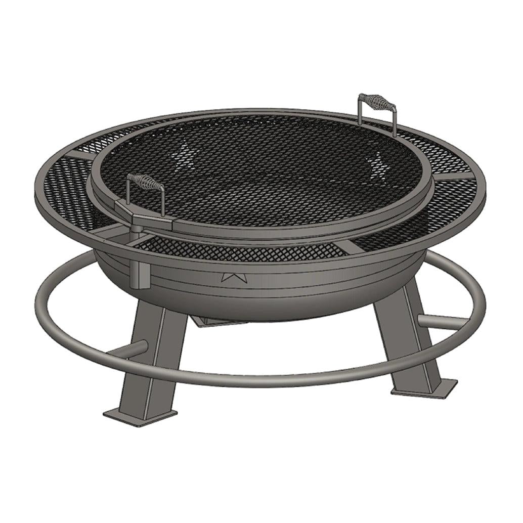 Old Country BBQ Pits 36” Open Face BBQ Grill and Fire Pit