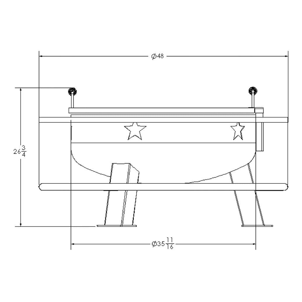 Old Country BBQ Pits 36” Open Face BBQ Grill and Fire Pit
