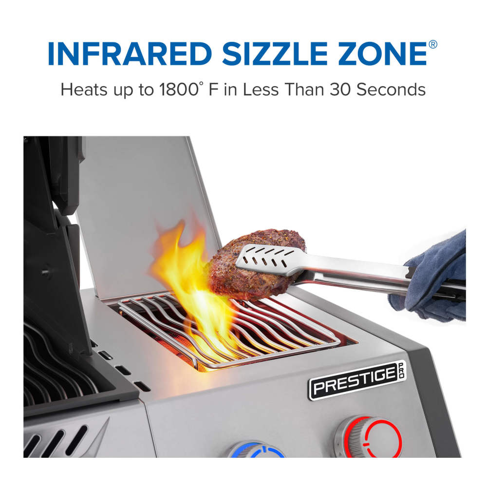 Napoleon Prestige PRO 665 Elite 77" 5 Main Burners Freestanding Propane Gas Grill With Smart Technology & Electric Smoker Box