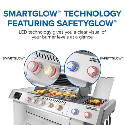 Napoleon Prestige PRO 665 Elite 77" 5 Main Burners Freestanding Propane Gas Grill With Smart Technology & Electric Smoker Box