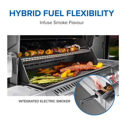 Napoleon Prestige PRO 665 Elite 77" 5 Main Burners Freestanding Propane Gas Grill With Smart Technology & Electric Smoker Box