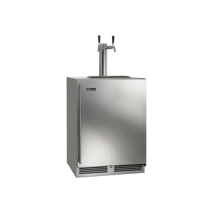 Perlick C-Series 24" Outdoor Keg Dispenser - Dual Tap with Stainless Steel Solid Door Hinge Right