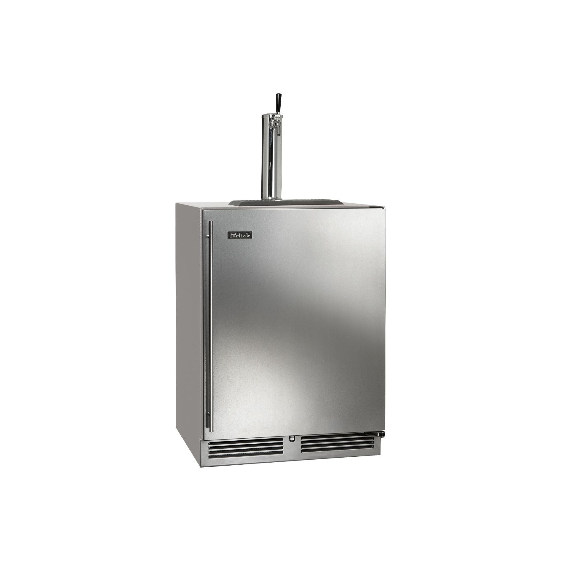 Perlick C-Series 24" Outdoor Keg Dispenser - Dual Tap with Stainless Steel Solid Door Hinge Right