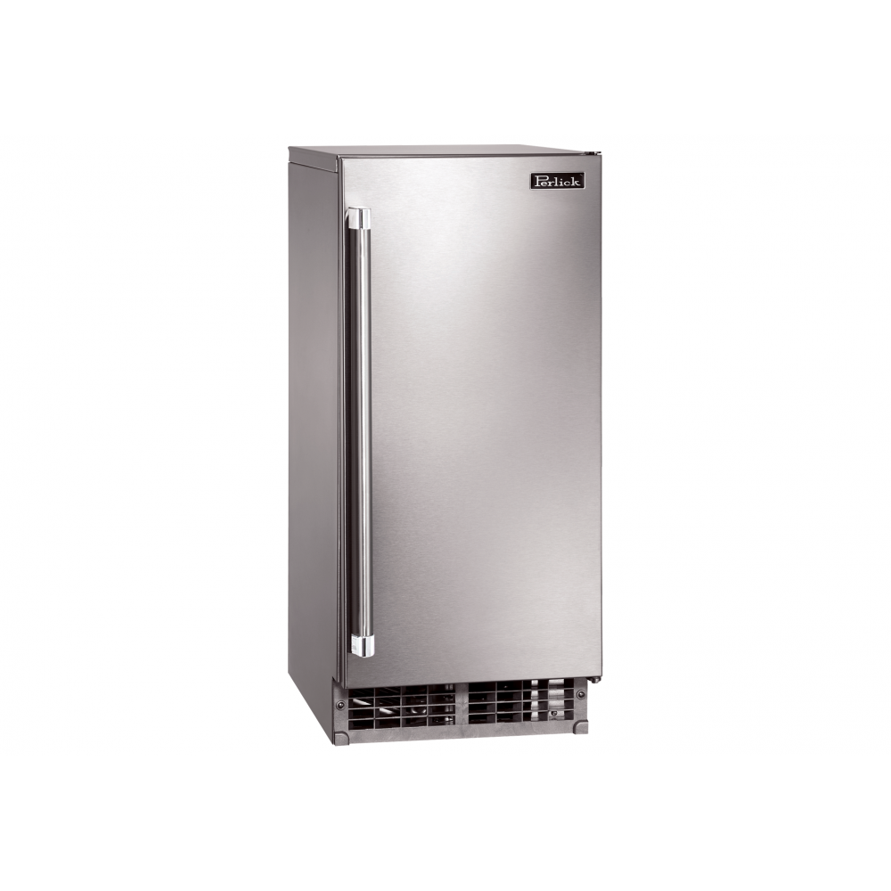 Perlick Signature Series 15" Clear Ice Maker with Stainless Steel Solid Door Hinge Left