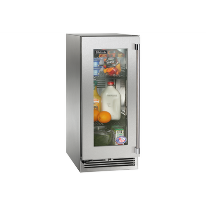 Perlick Signature Series 15" Marine Grade Refrigerator with Fully Integrated Panel-Ready Glass Door Hinge Right