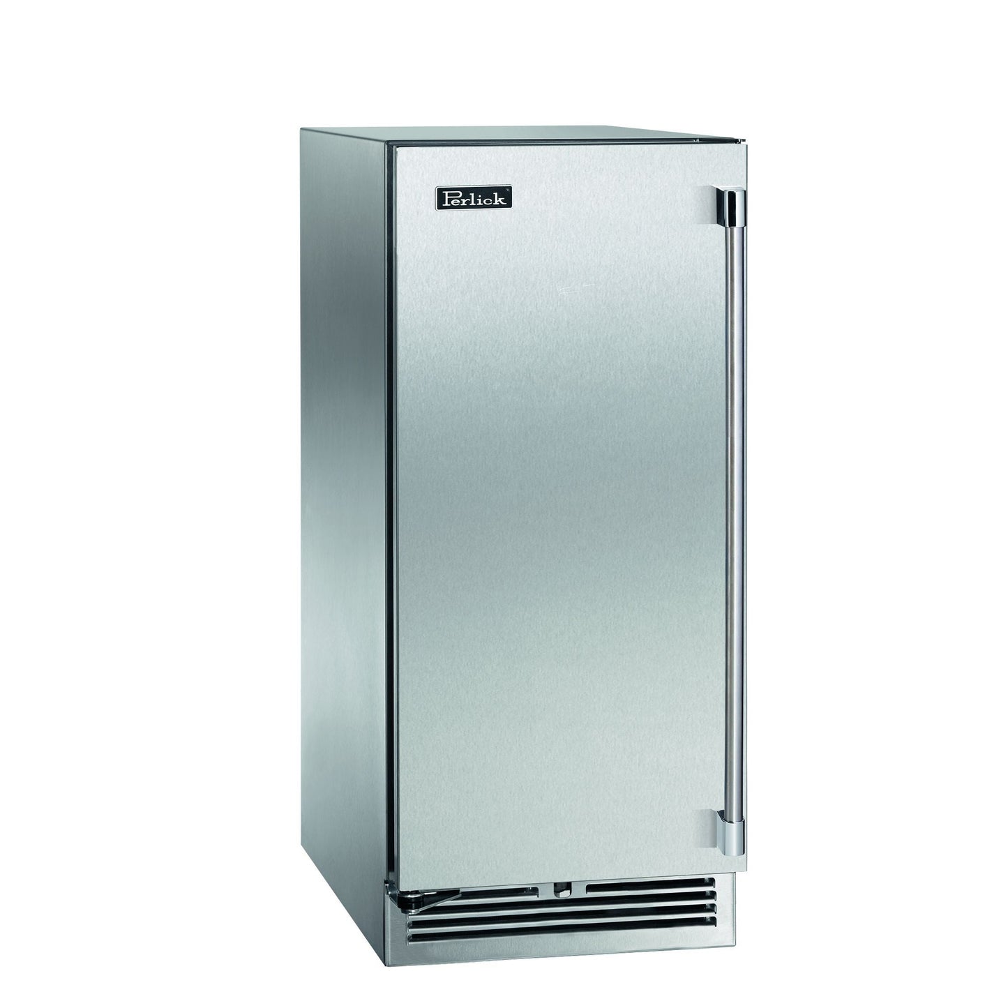 Perlick Signature Series 15" Marine Grade Refrigerator with Stainless Steel Solid Door Hinge Left