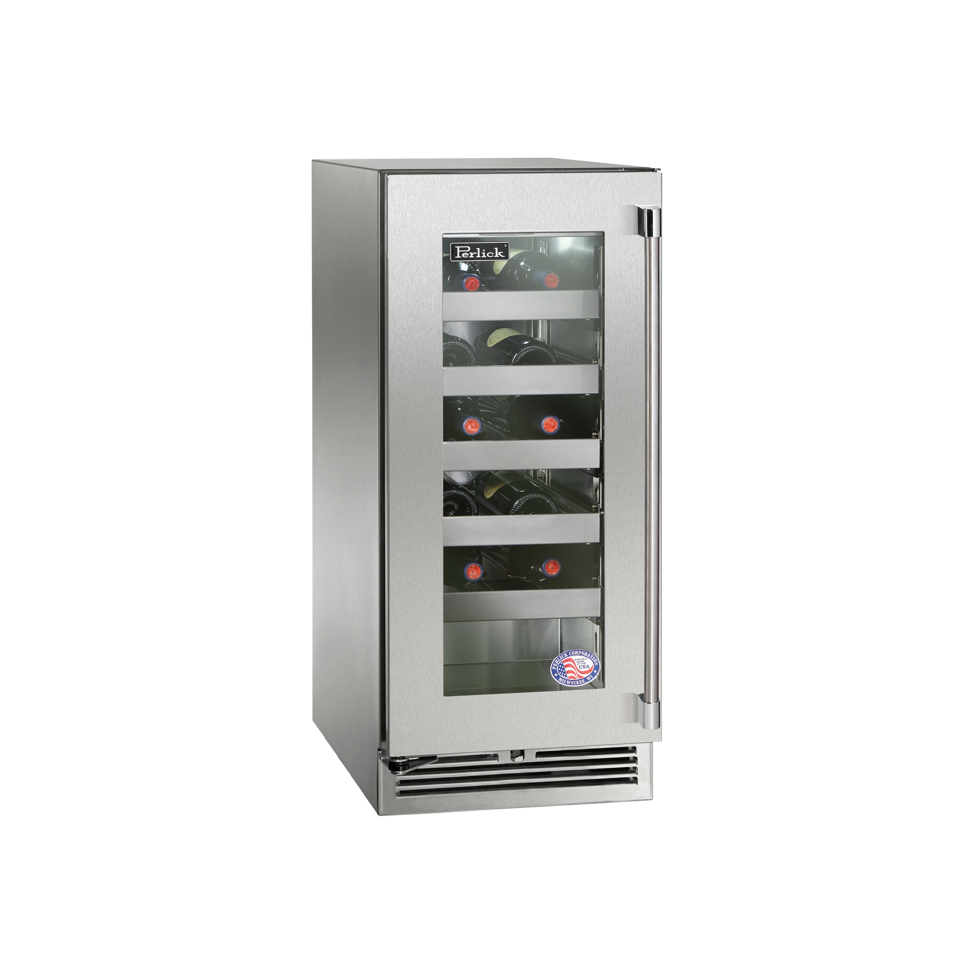 Perlick Signature Series 15" Marine Grade Wine Reserve with Fully Integrated Panel-Ready Solid Door Hinge Right