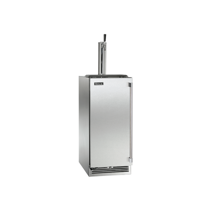 Perlick Signature Series 15" Outdoor Keg Dispenser with Fully Integrated Panel-Ready Solid Door Hinge Left with Lock
