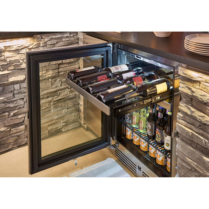Perlick Signature Series 24" Marine Grade Beverage Center with Fully Integrated Panel-Ready Solid Door Hinge Left