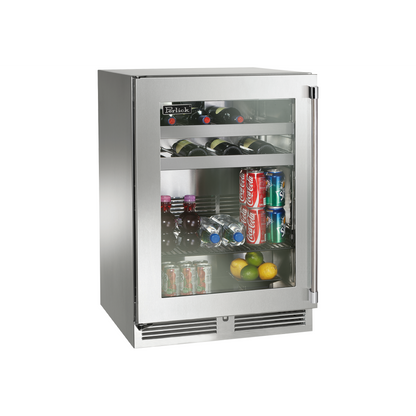 Perlick Signature Series 24" Marine Grade Beverage Center with Fully Integrated Panel-Ready Solid Door Hinge Left