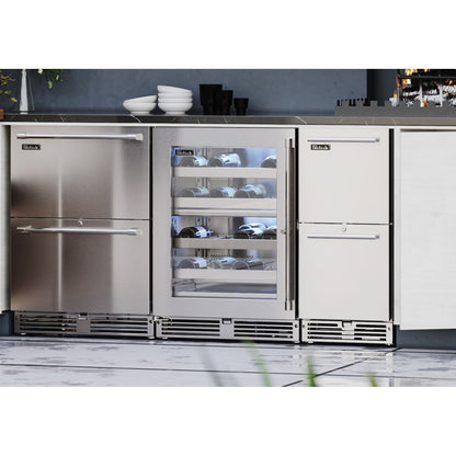 Perlick Signature Series 24" Marine Grade Dual-Zone Wine Reserve with Fully Integrated Panel-Ready Solid Door Hinge Right
