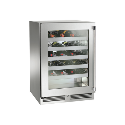 Perlick Signature Series 24" Marine Grade Wine Reserve with Fully Integrated Panel-Ready Glass Door Hinge Left with Lock