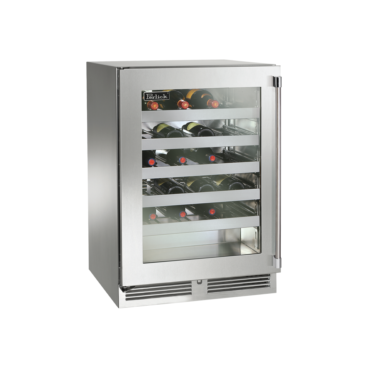 Perlick Signature Series 24" Marine Grade Wine Reserve with Fully Integrated Panel-Ready Glass Door Hinge Right with Lock