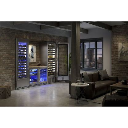 Perlick Signature Series 24" Marine Grade Wine Reserve with Fully Integrated Panel-Ready Solid Door Hinge Right