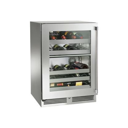 Perlick Signature Series 24" Outdoor Dual-Zone Wine Reserve with Fully Integrated Panel-Ready Solid Door Hinge Right with Lock
