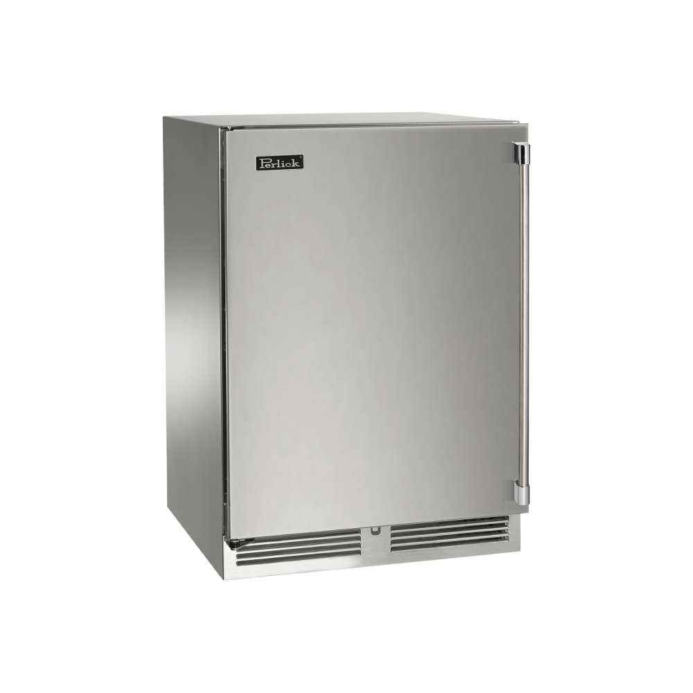 Perlick Signature Series 24" Outdoor Freezer with Stainless Steel Solid Door Hinge Left