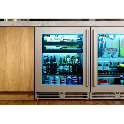 Perlick Signature Series 24" Shallow Depth Outdoor Beverage Center with Fully Integrated Panel-Ready Solid Door Hinge Left