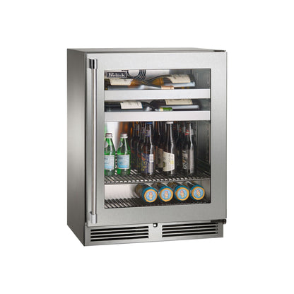 Perlick Signature Series 24" Shallow Depth Outdoor Beverage Center with Fully Integrated Panel-Ready Solid Door Hinge Right