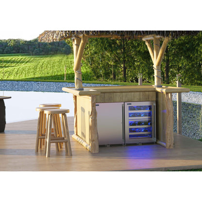 Perlick Signature Series 24" Shallow Depth Outdoor Refrigerator with Stainless Steel Glass Door Hinge Right with Lock