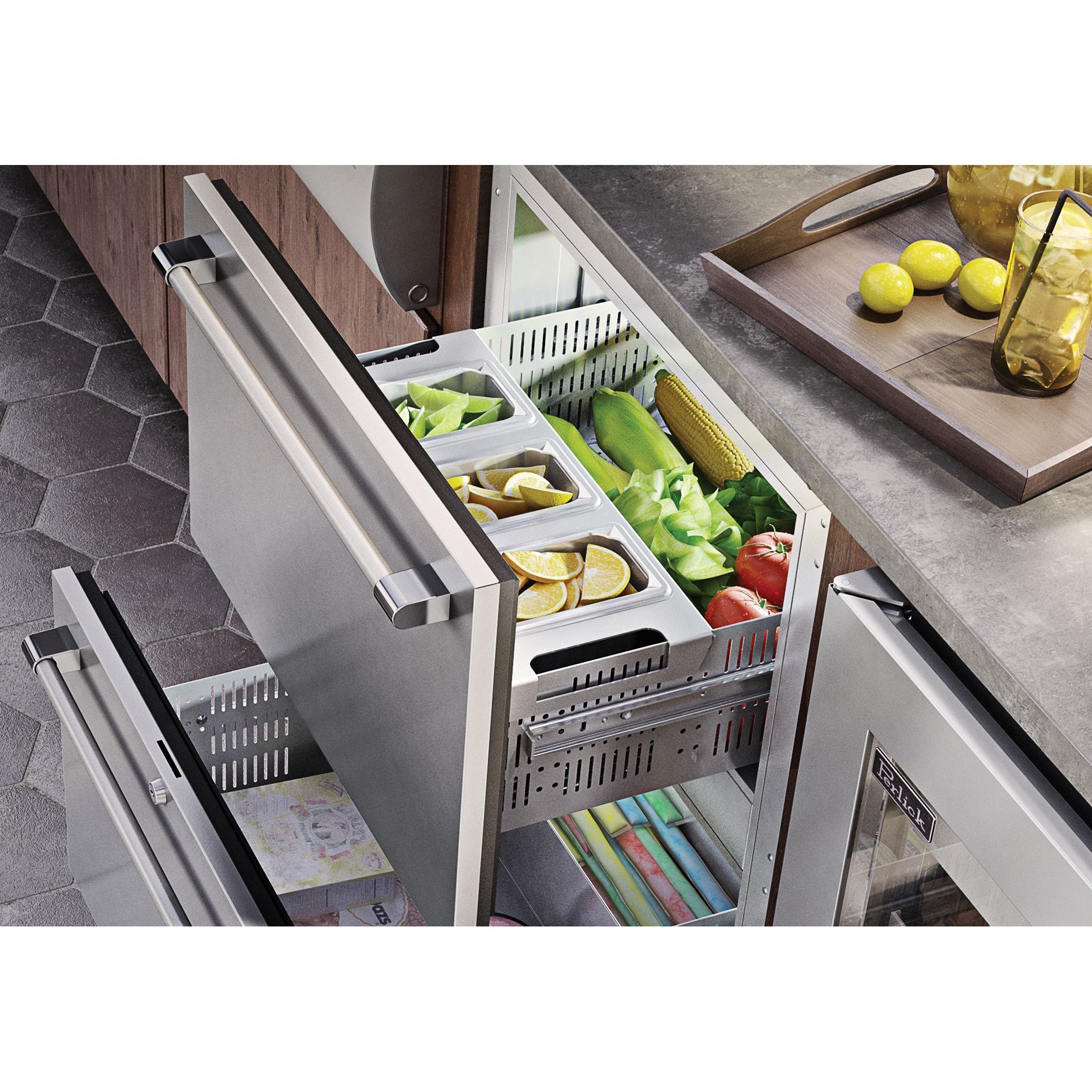 Perlick Signature Series 24" Stainless Steel Marine Grade Refrigerator Drawers