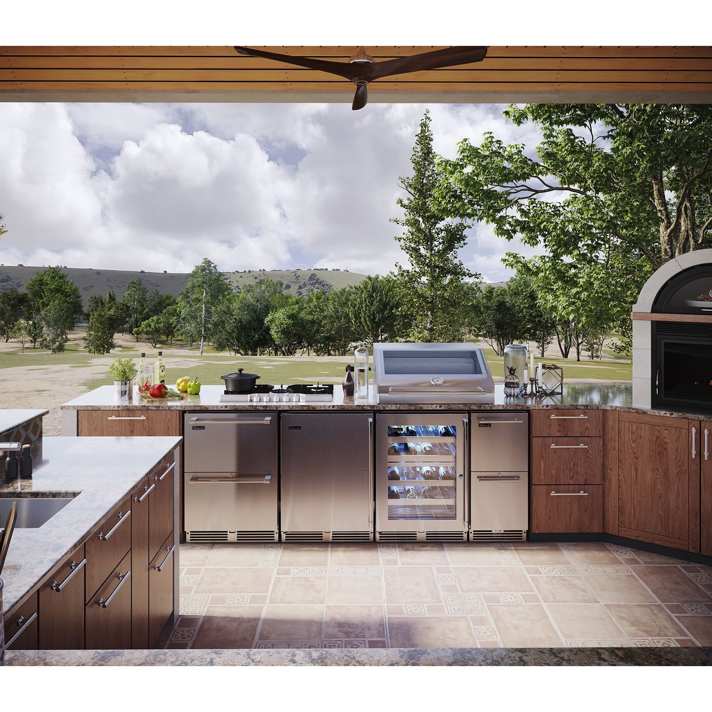Perlick Signature Series 24" Stainless Steel Outdoor Refrigerator Drawers with Lock