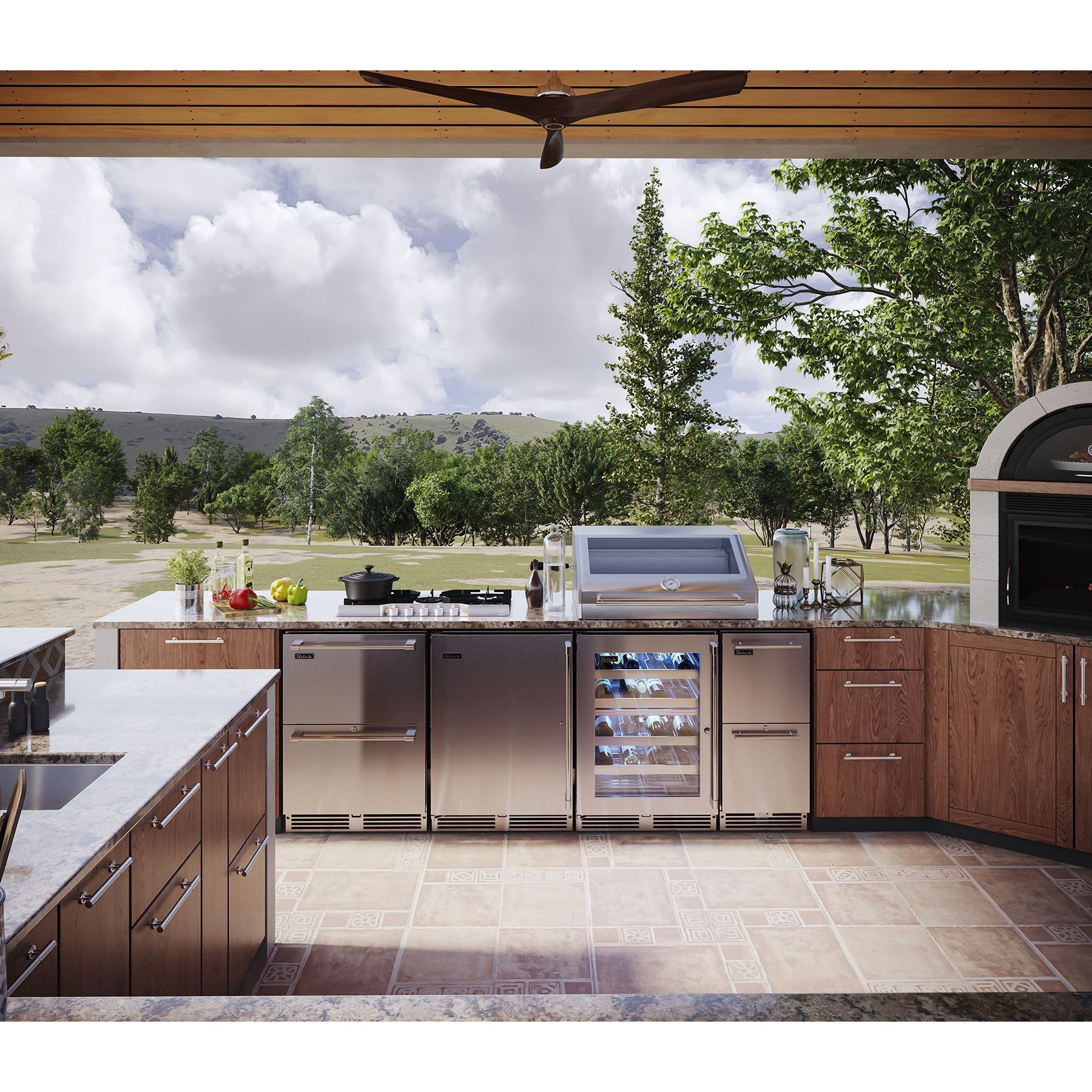 Perlick Signature Series 24" Stainless Steel Outdoor Refrigerator Drawers with Lock