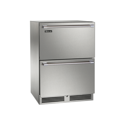 Perlick Signature Series 24" Stainless Steel Outdoor Refrigerator Drawers with Lock