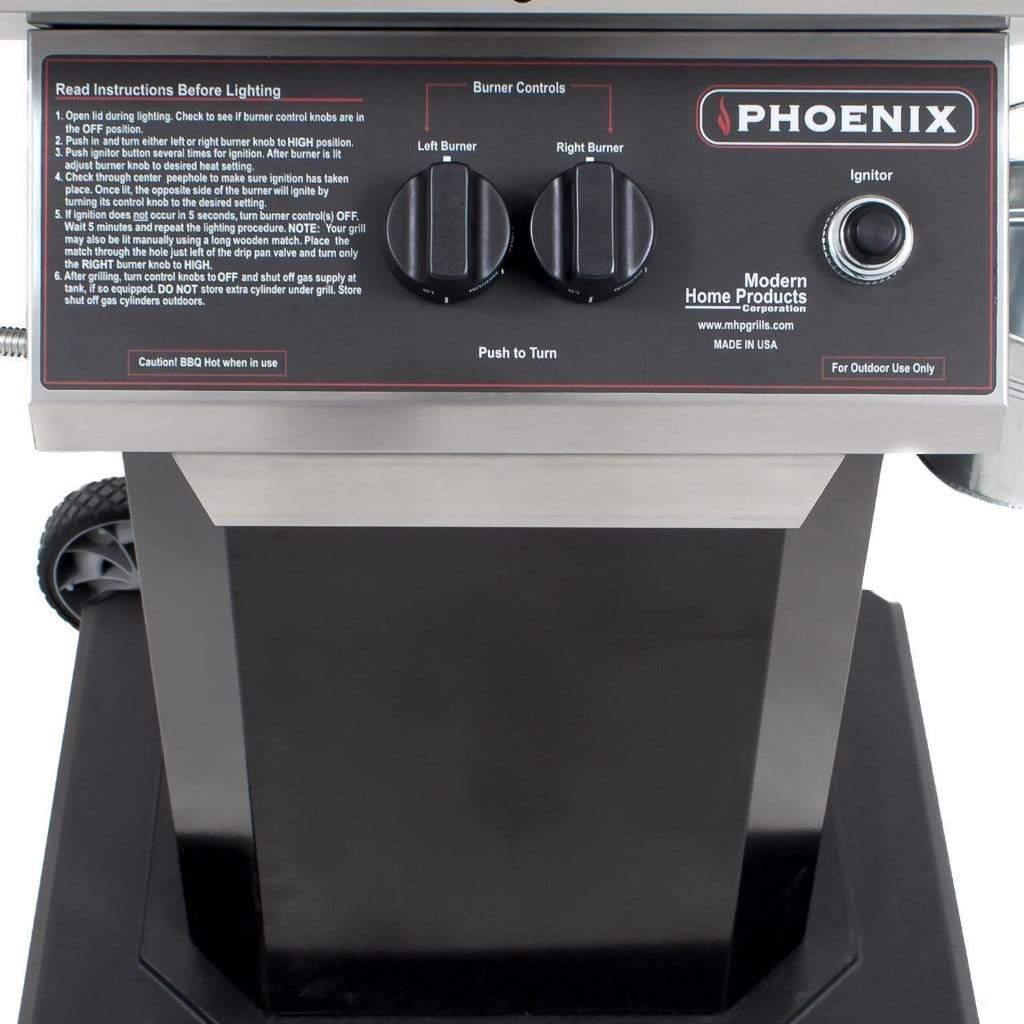 Phoenix Grills 52" Dual Burner Stainless Steel Gas Grill Head on Aluminum Patio Base