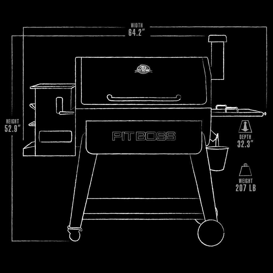 Pit Boss Sportsman 1600 64" Wood Pellet Grill With Wi-Fi and Bluetooth Wireless Capabilities