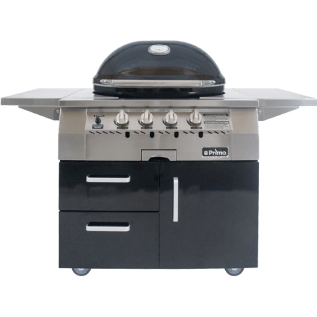Primo 36" Oval Ceramic 4-Burner Built-In Kamado Natural Gas Grill (Ships As Propane With Conversion Fittings)