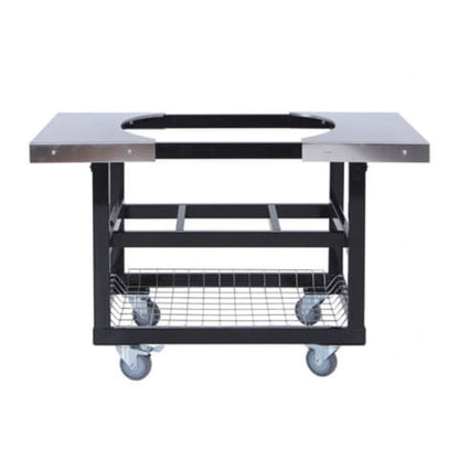 Primo Grill Cart Base with Basket and Stainless Steel Side Shelves