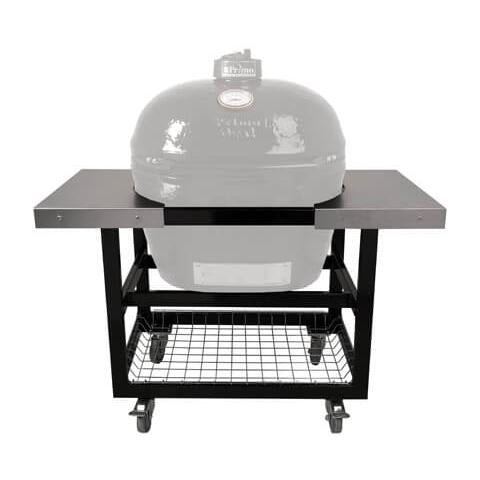 Primo Metal Cart Base With Basket and Stainless Side Shelves for XXL Grill