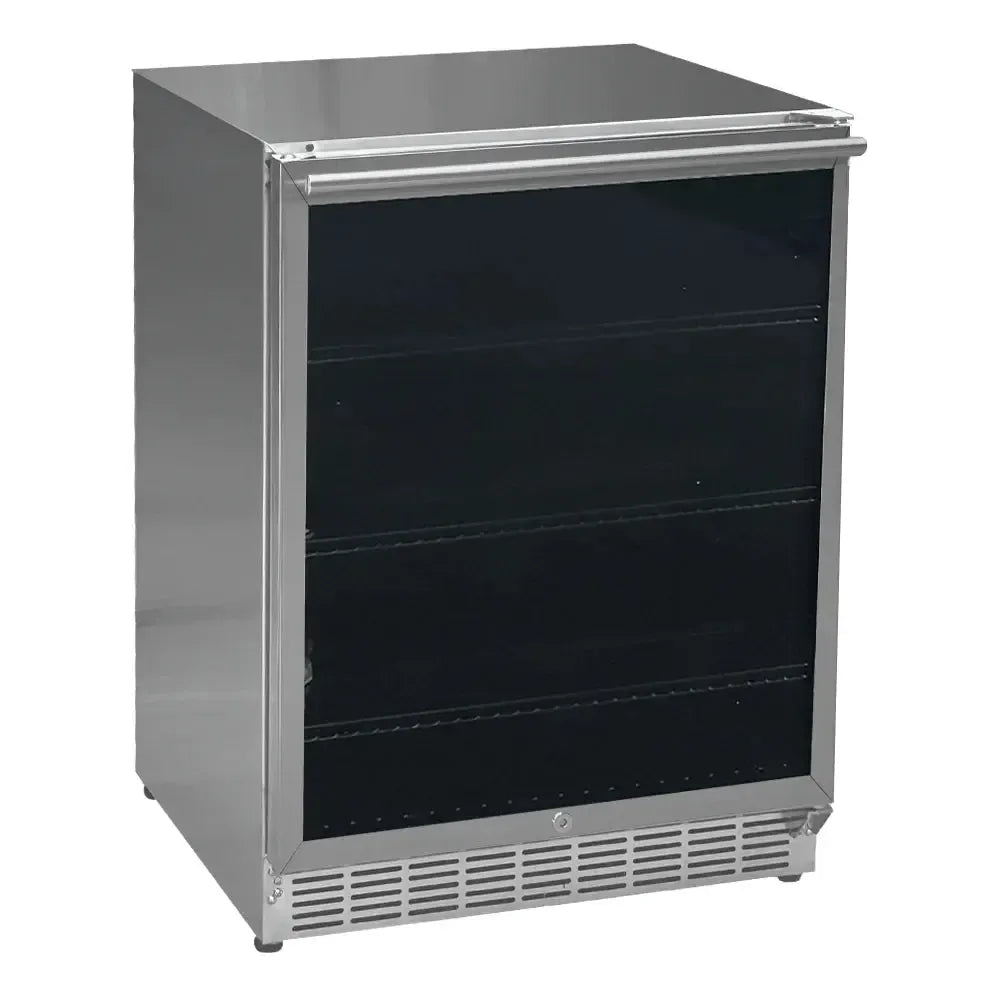 Renaissance Cooking Systems 5.01 Cu.Ft. UL Rated Stainless Steel Outdoor Electric Refrigerator With Reversible Glass Door