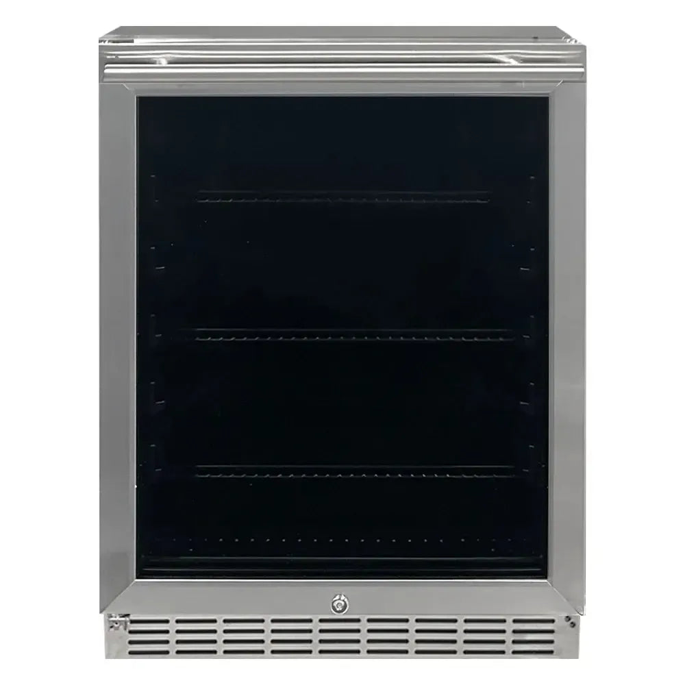 Renaissance Cooking Systems 5.01 Cu.Ft. UL Rated Stainless Steel Outdoor Electric Refrigerator With Reversible Glass Door