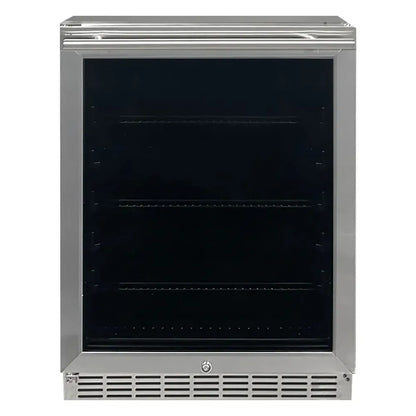 Renaissance Cooking Systems 5.01 Cu.Ft. UL Rated Stainless Steel Outdoor Electric Refrigerator With Reversible Glass Door