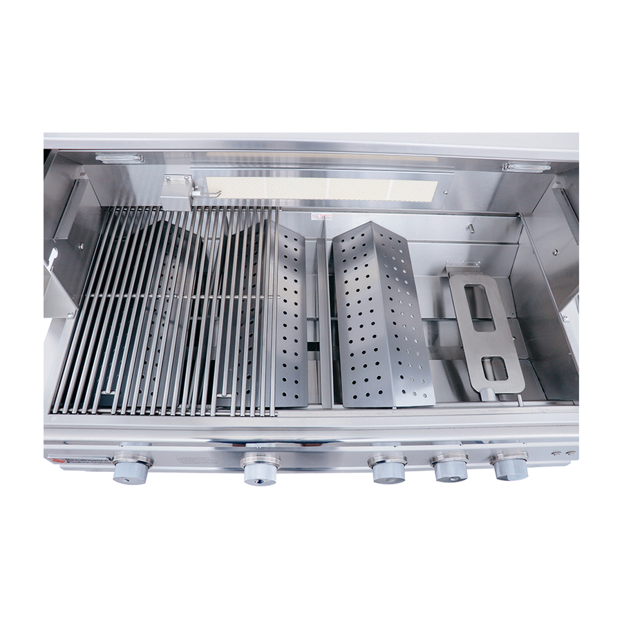 Renaissance Cutlass Pro Series 38" 5-Burner Built-In Natural Gas Grill With Briquette Tray Burner Covers