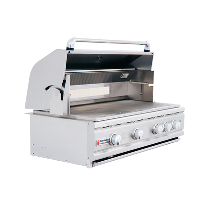 Renaissance Cutlass Pro Series 38" 5-Burner Built-In Natural Gas Grill With Briquette Tray Burner Covers