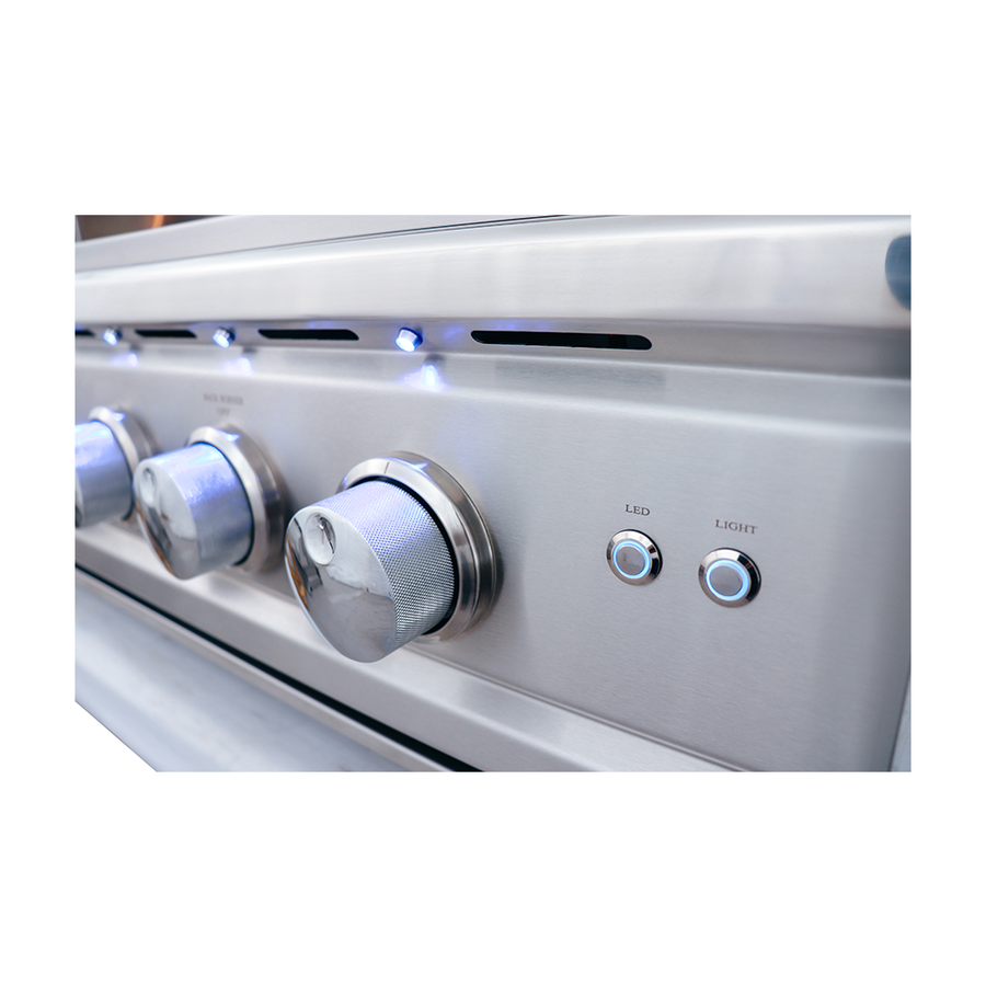 Renaissance Cutlass Pro Series 38" 5-Burner Built-In Natural Gas Grill With Briquette Tray Burner Covers
